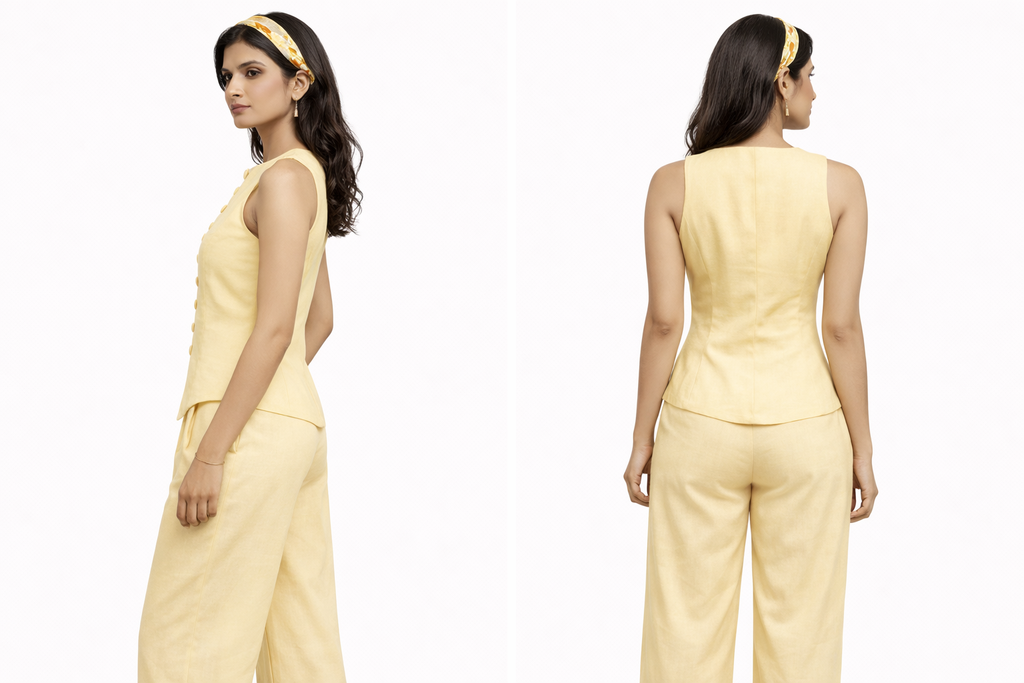 Linen - top (lemon yellow)